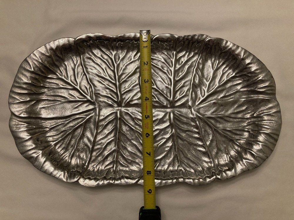 Wilton Mount Joy, PA Cabbage Leaf Rectangular Metal Platter 15" x 9"