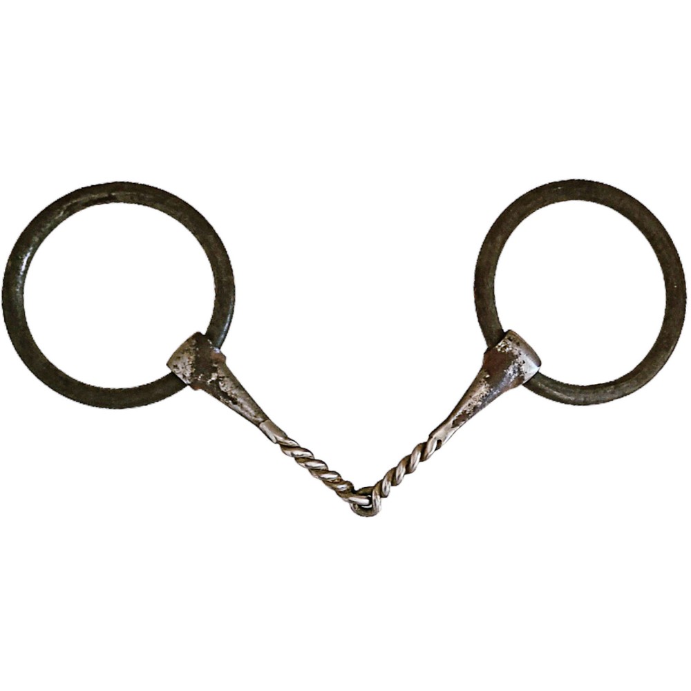 Unmarked Half Breed Twisted Wire Training Iron Loose Ring Snaffle Bit 5-1/2 wide