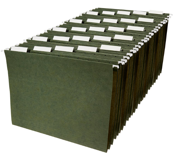 Hanging File Document Organizer 25 Pack Letter Size Keeps Folder Cabinet Desk US