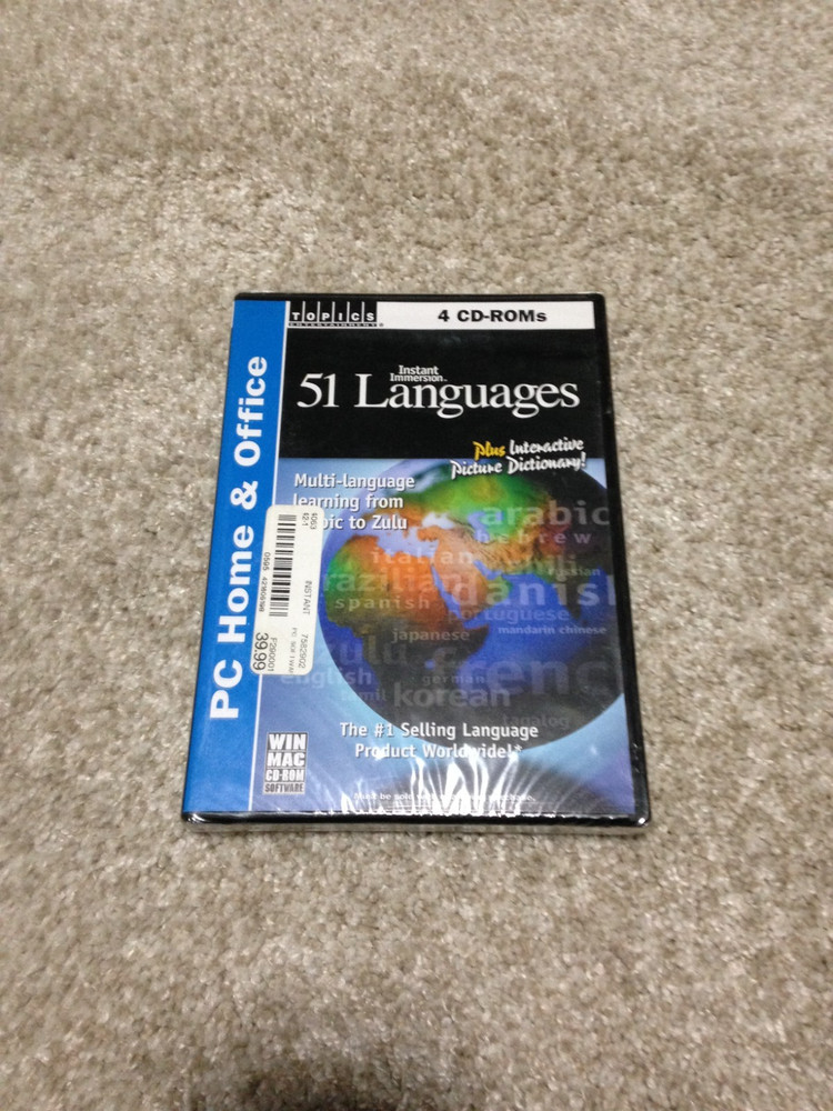 INSTANT IMMERSION 51 LANGUAGES 4 CD-ROMS NEW PC HOME & OFFICE WIN MAC