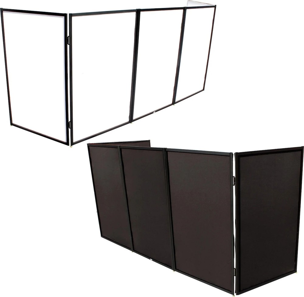 5 Panel Black Frame DJ Facade W-Stainless Quick Release 180 Deg. Hinges