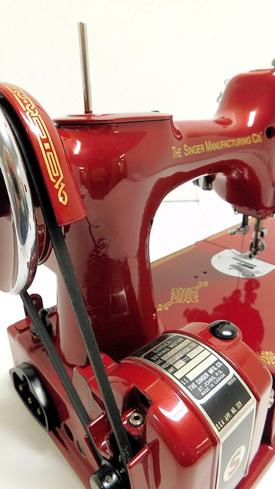 Desk Dave's "RUBY RED" Singer Featherweight 221 Sewing Machine