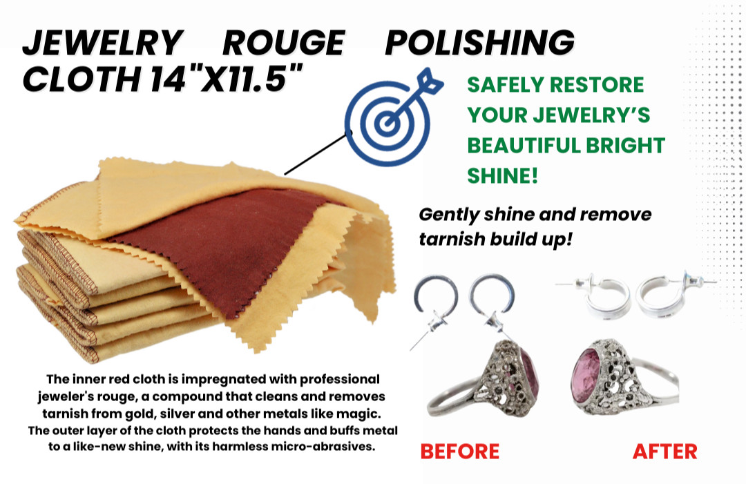 Jewelry Polishing Rouge Cloth Cleaner for Gold Silver Coins Watches Brass Copper