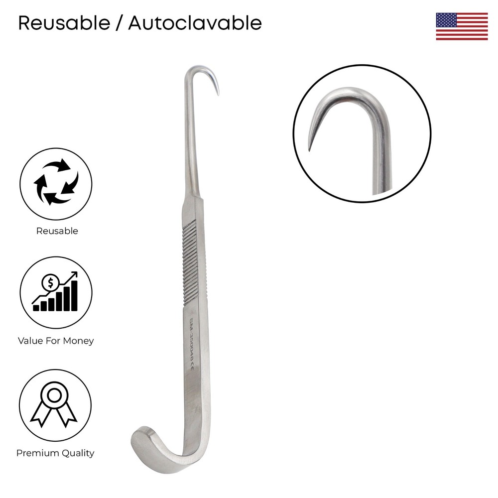 S Hook Stainless Steel ENT & Tracheal Procedures ENT Surgical Instruments