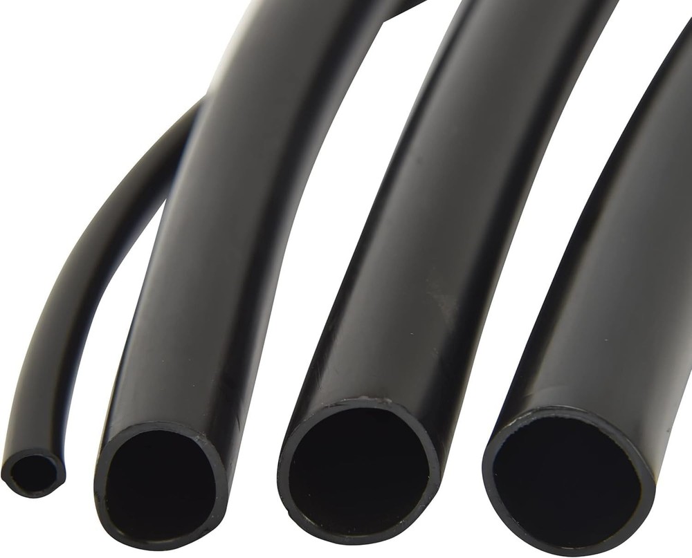 Efficient Black Polyethylene Drip Irrigation Tubing, 100 Ft - Customizable Use