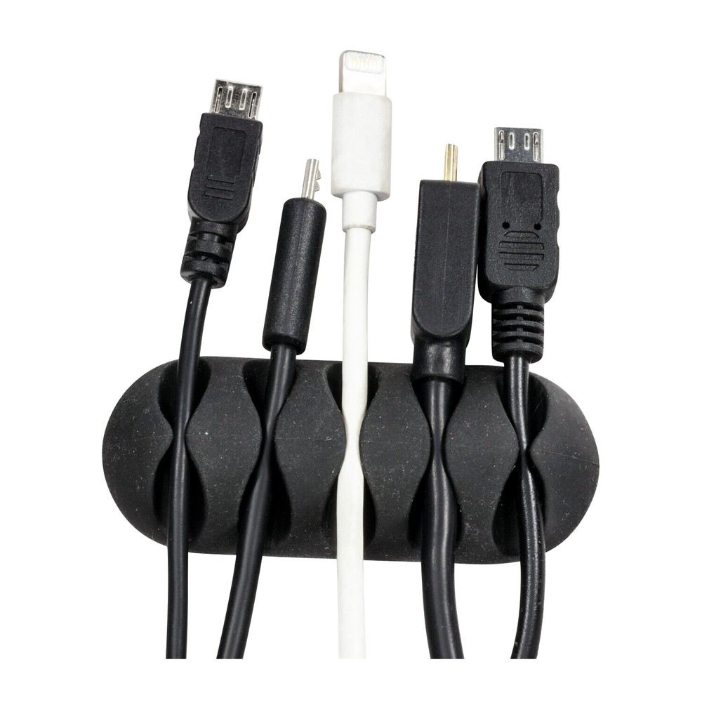 Rok Hardware Multipurpose Cable Clip, Desktop Cable Organizer, Black ROKCBL5BLK