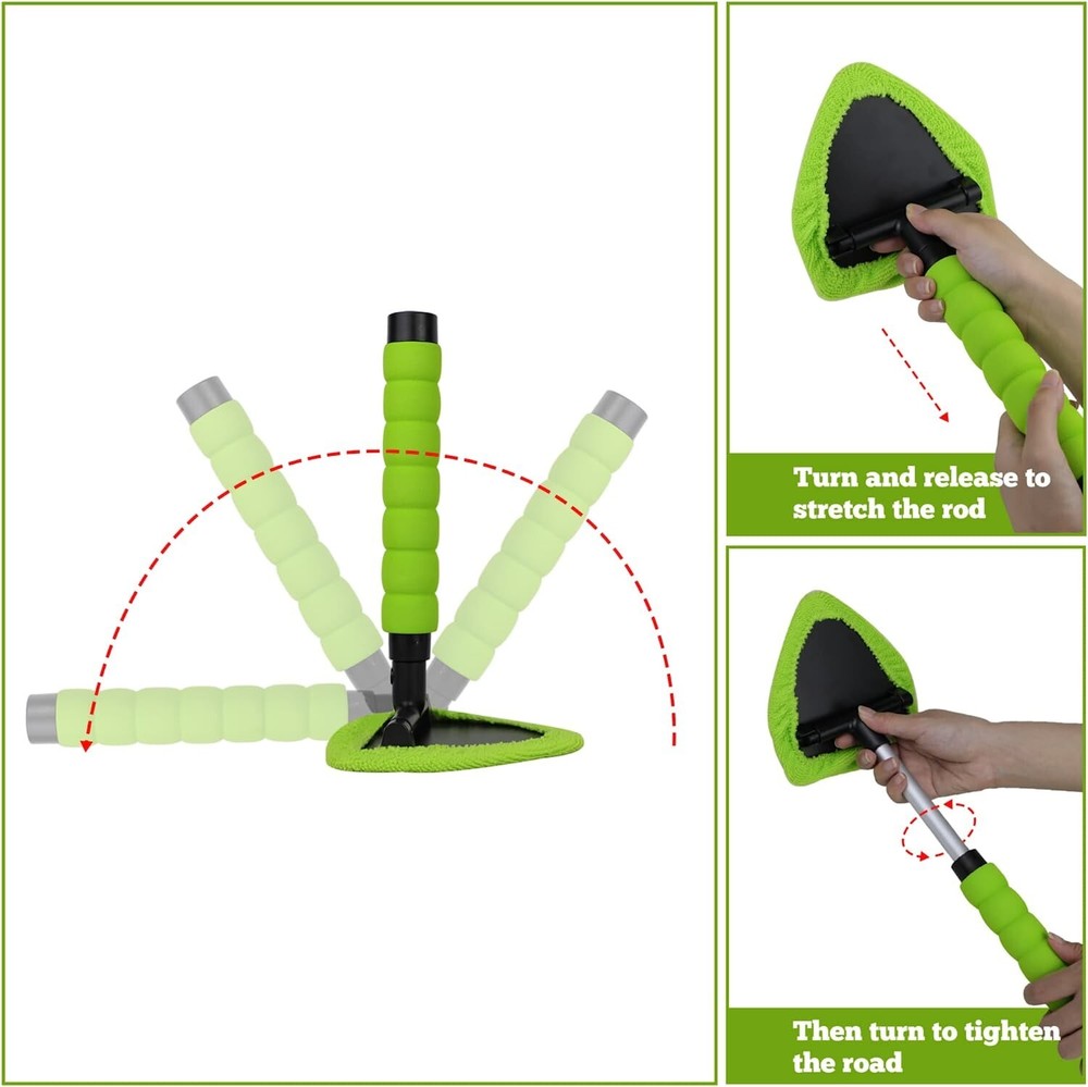 Multifunctional Windshield Cleaner Tool Kit,with 4 Reusable Extendable Handles
