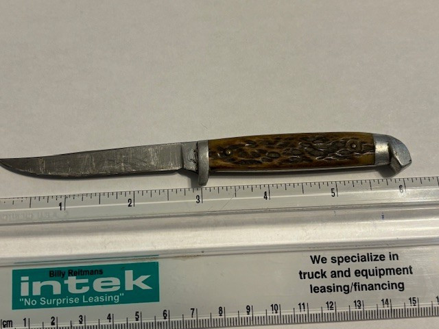 Queen Cutlery 6” Jigged Handle Fixed Blade Knife Bird and Trout 1951 -54' era