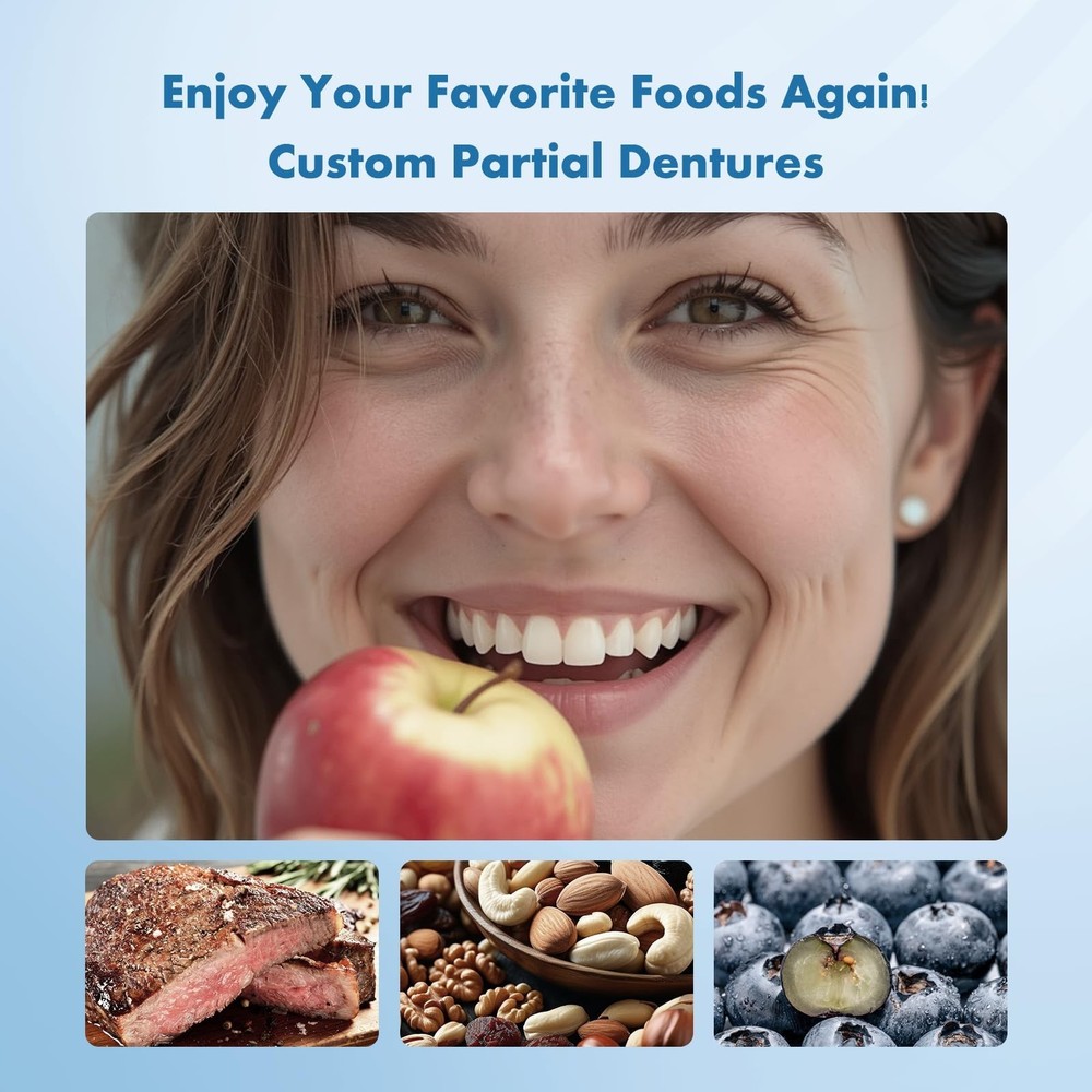 Custom Removable Dentures – Personalized Partial Denture Set for Tooth Rep