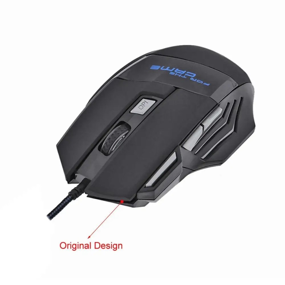Gaming Mouse 7 Button USB Wired LED Breathing Fire Button 5500 DPI Laptop PC