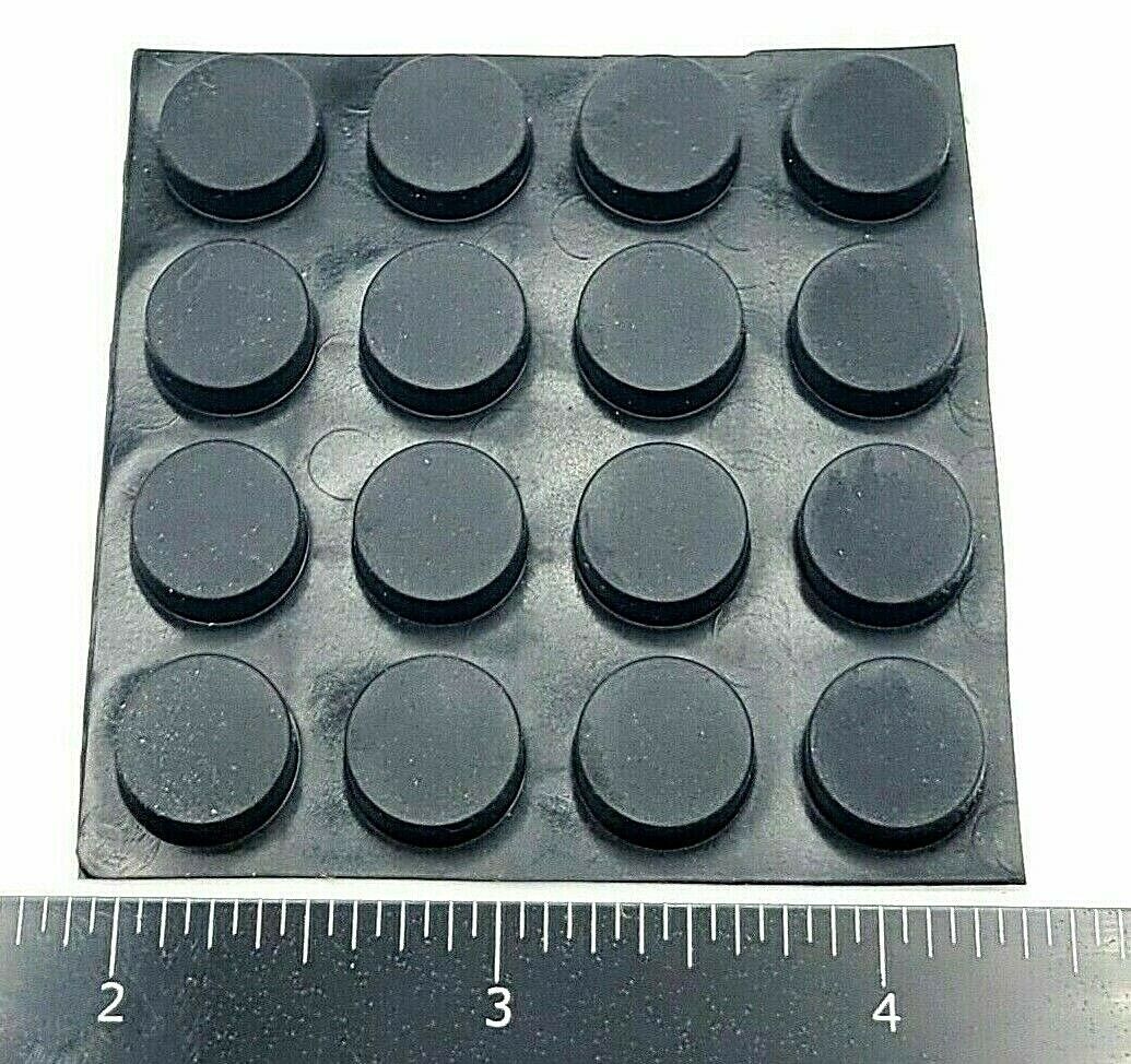 3/16" Thick x 7/16" Wide Round Stick on Rubber Feet Adhesive Bumpers Sheet of 32