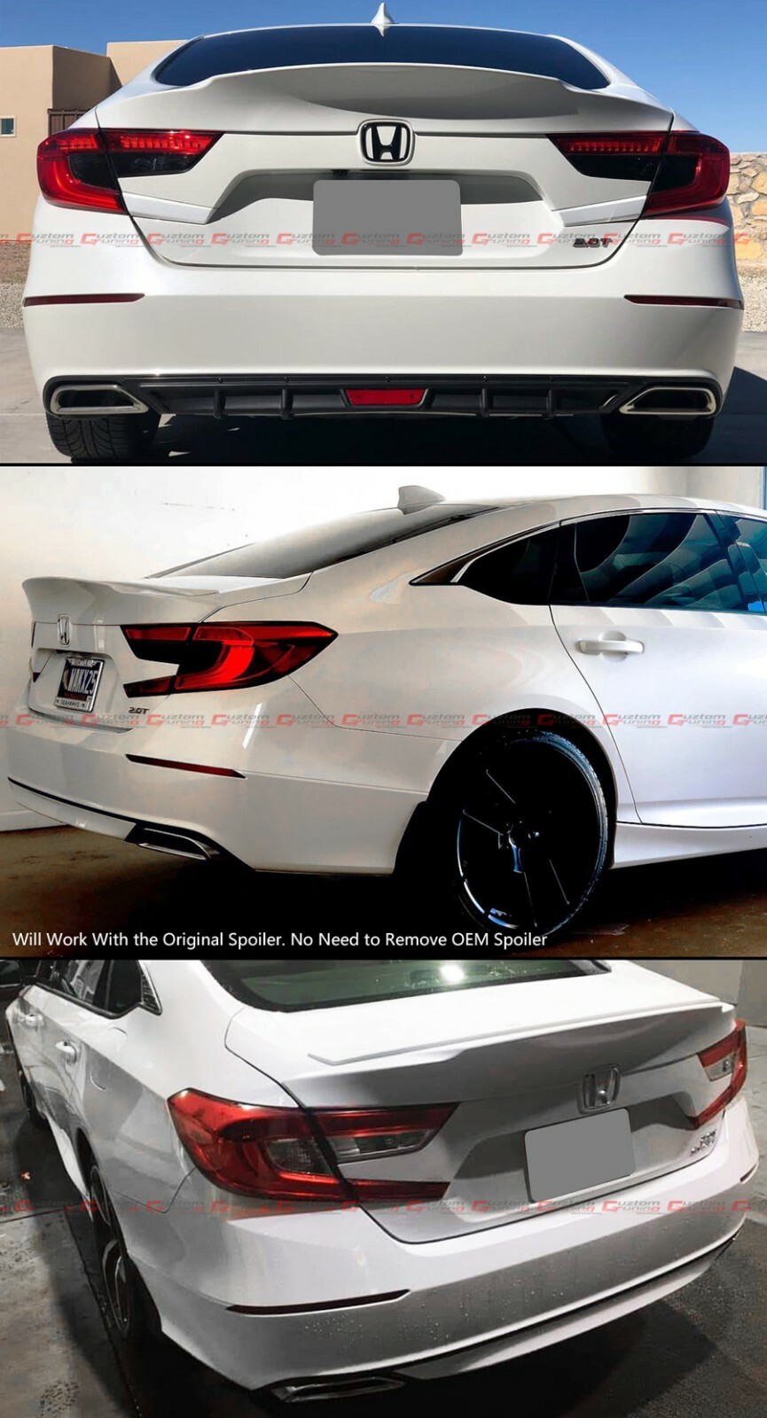 FOR 18-2022 HONDA ACCORD PAINTED PLATINUM WHITE PEARL MCX DUCKBILL TRUNK SPOILER