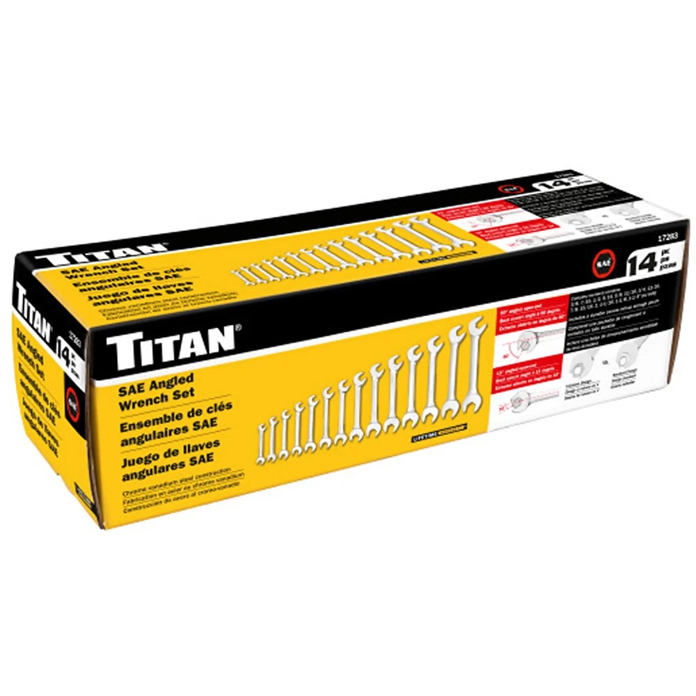 Titan Tools 17283 SAE Angle Head Wrench Set 14pc Set
