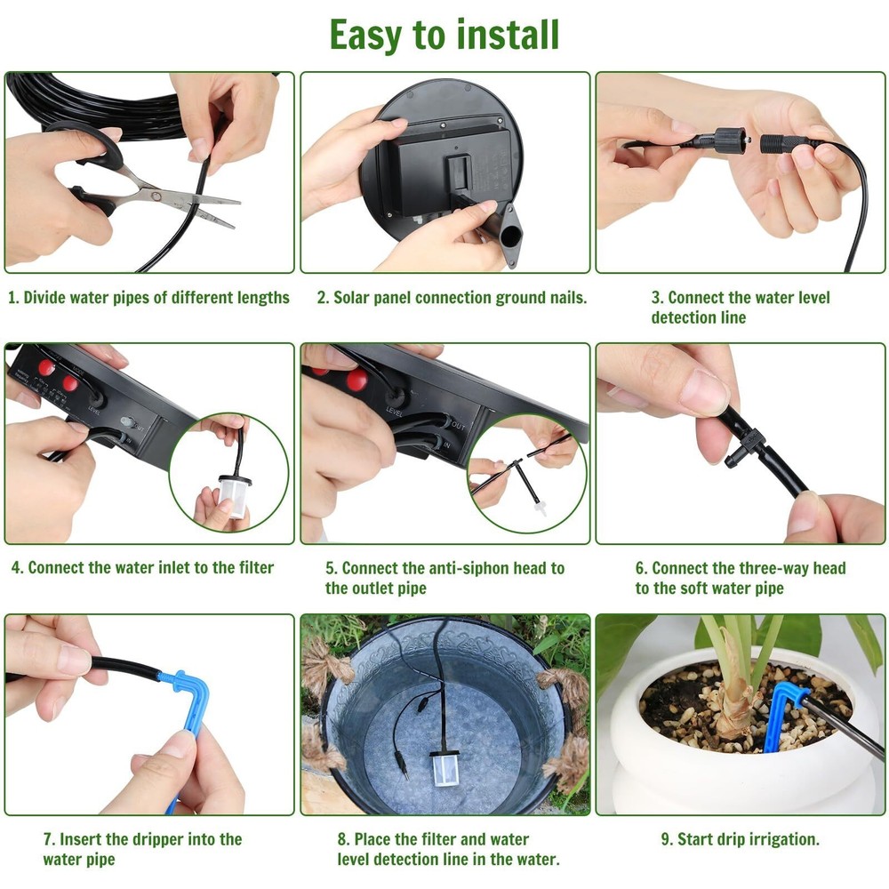 2025 Solar Irrigation System ,Automatic Drip Irrigation Kit for Outdoor/Indoor