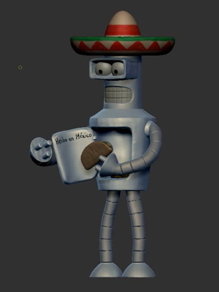 bender futurama Mexico 7” 3d Printed