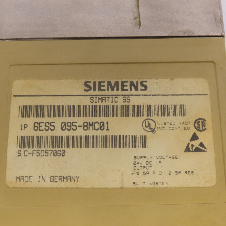 Siemens 6ES5 103-8MA01 Simatic S5-95U CPU Processor 24VDC Input 1A