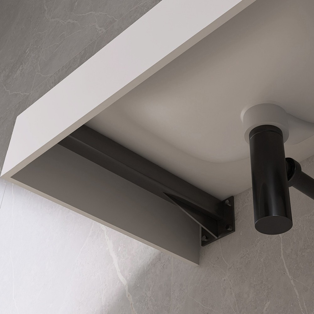 59'' Wall Mounted Bathroom Sink Solid Surface Bathroom Vessel Sink