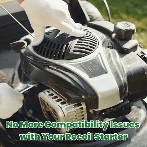 Pull Start Recoil Starter 50 Ft Rope w/ 2 Universal Handles for Chainsaws Mower