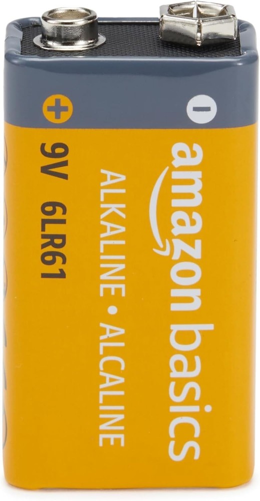 Amazon Basics 9V Alkaline Battery for Smoke/CO Detector and Electronics, 8 pack