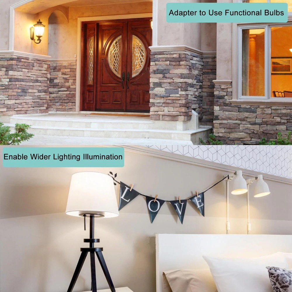 Light Socket Extender, E26/E27 Light Bulb Socket Extender Standard Medium Base,