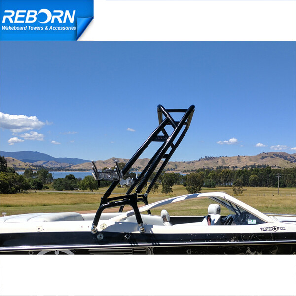 BLK Reborn LaunchX Forward-Facing Boat Wakeboard Tower Fast Install & Fold Down