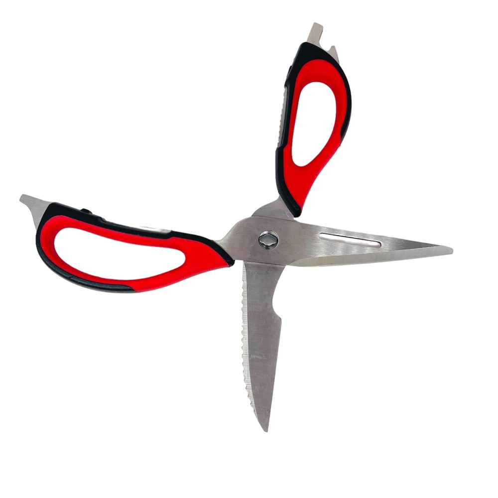 Kitchen Scissors Multi Functions Stainless Steel Shears, Red