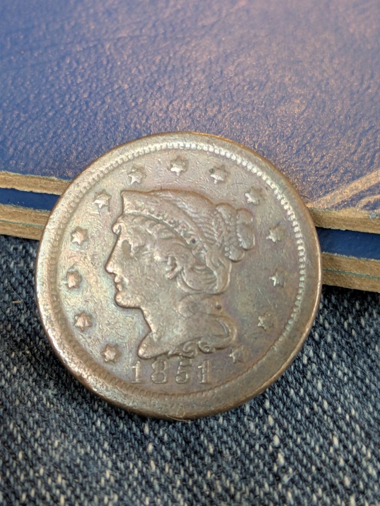 1851 Braided Hair Large Cent