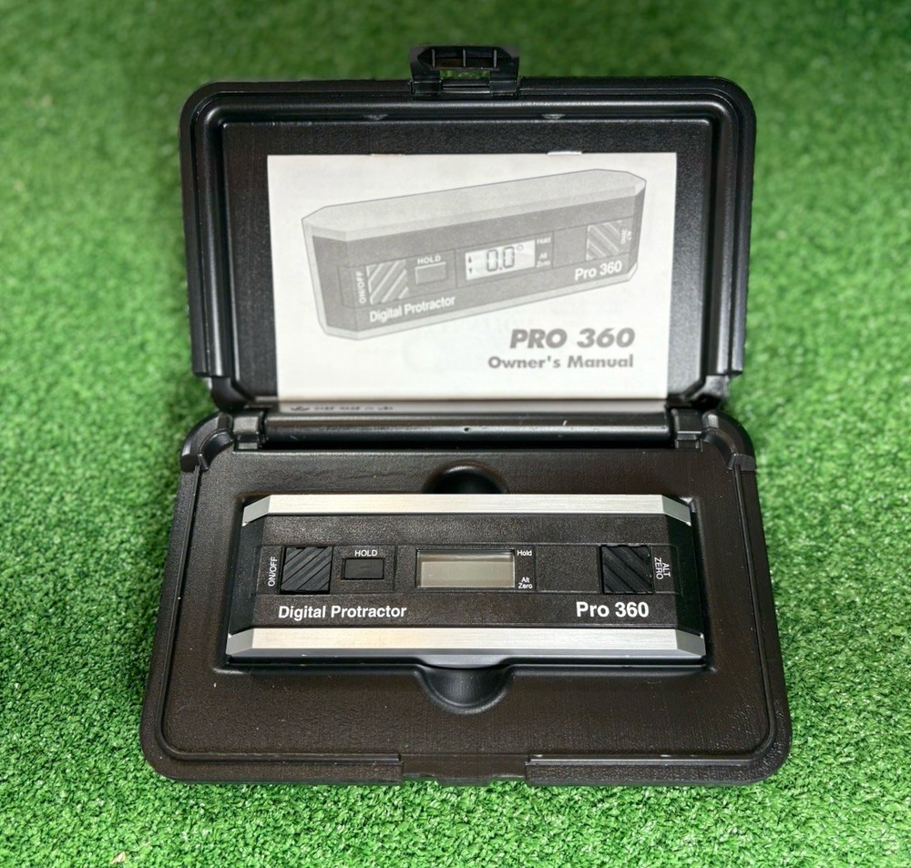 PRO 360 Digital Protractor Rectangular Head with Case & Owner's Manual