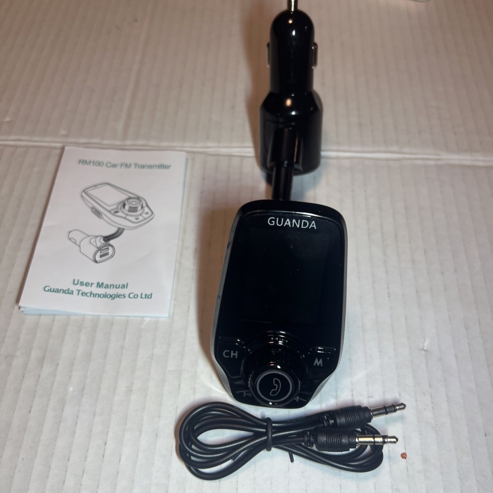 New Bluetooth RM100 Multifunction Wireless Car FM Transmitter Kit- Black