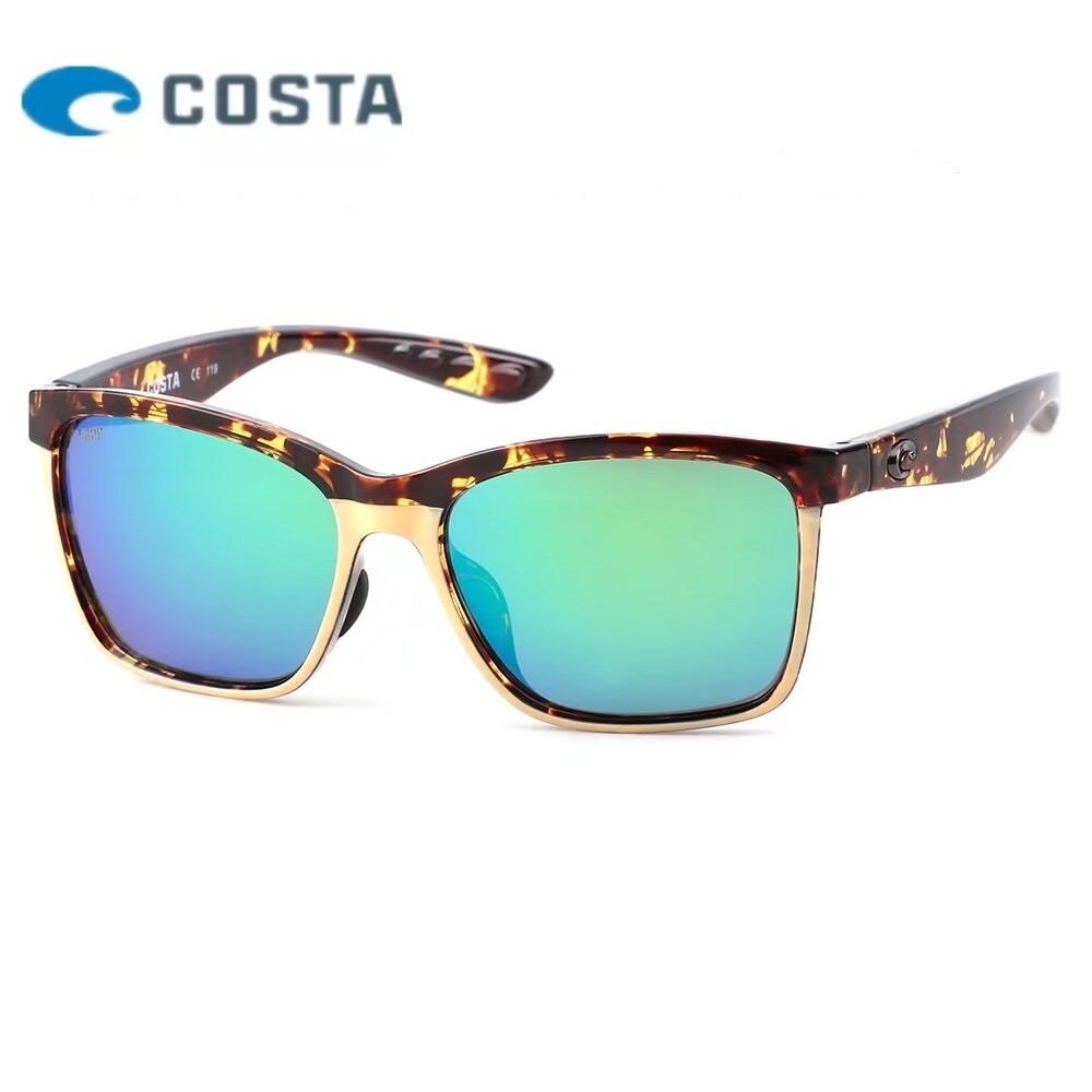 New in box Costa Del Mar Anna Tortoise Shell/ Green Mirror Polarized Sunglasses