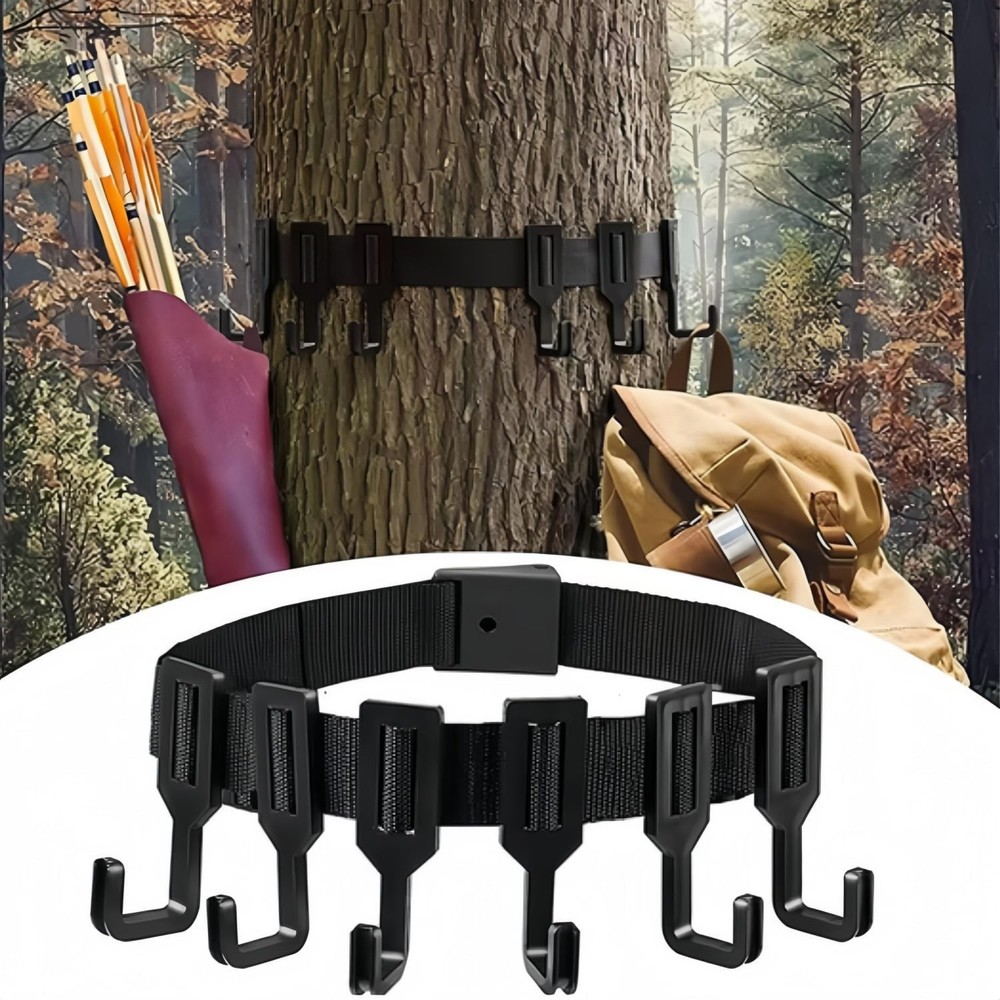 Tree Stand Strap Hook Hangers Hunting Bow Hanger Adjustable Webbing Straps Bow