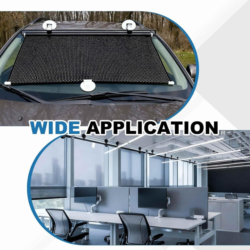 2 Packs Retractable Auto Sun Shade Cover Car Side Window Roller Visor Shield