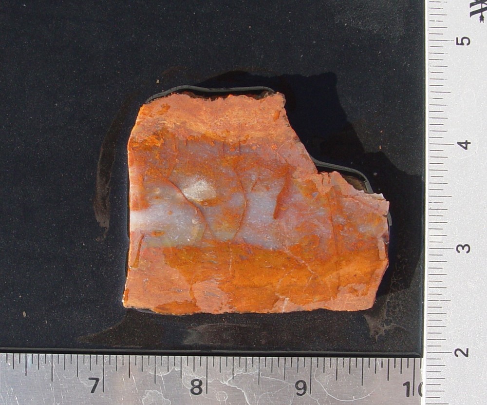 Red and White Agate Lapidary Slab T1278