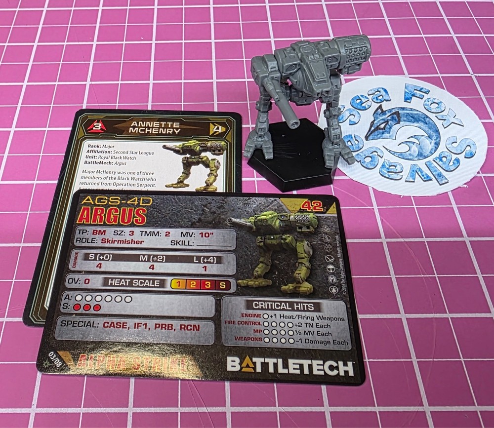 BattleTech Argus Mech -- Second Star League Assault Lance + Cards