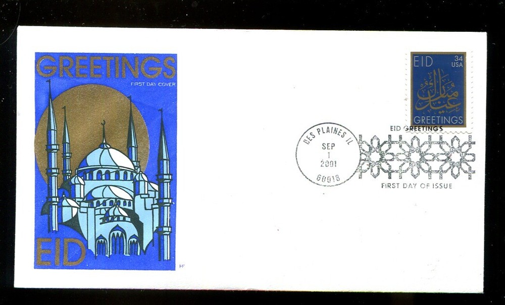 US FDC # 3532 34c EID HF   2001, 9p3434