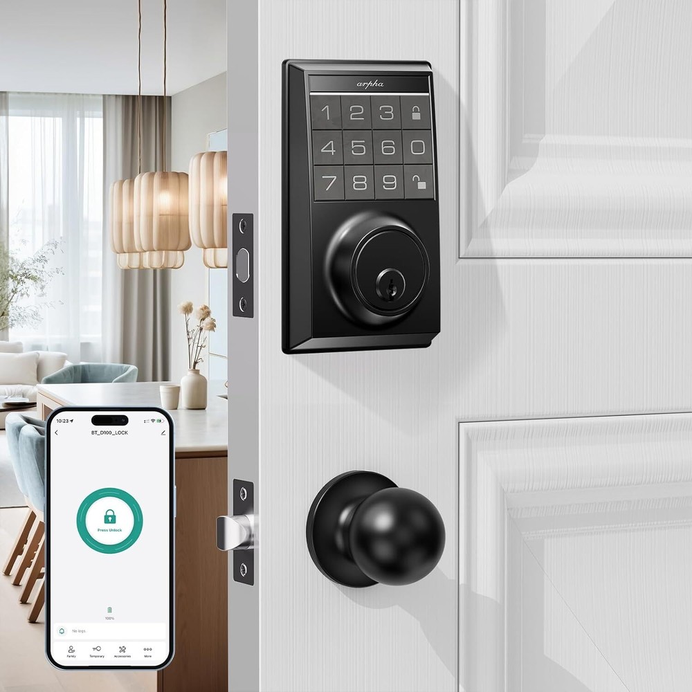 ARPHA Smart Ball Lock+Keypad Lock Keyless Entry App Control AntiPeeping Password