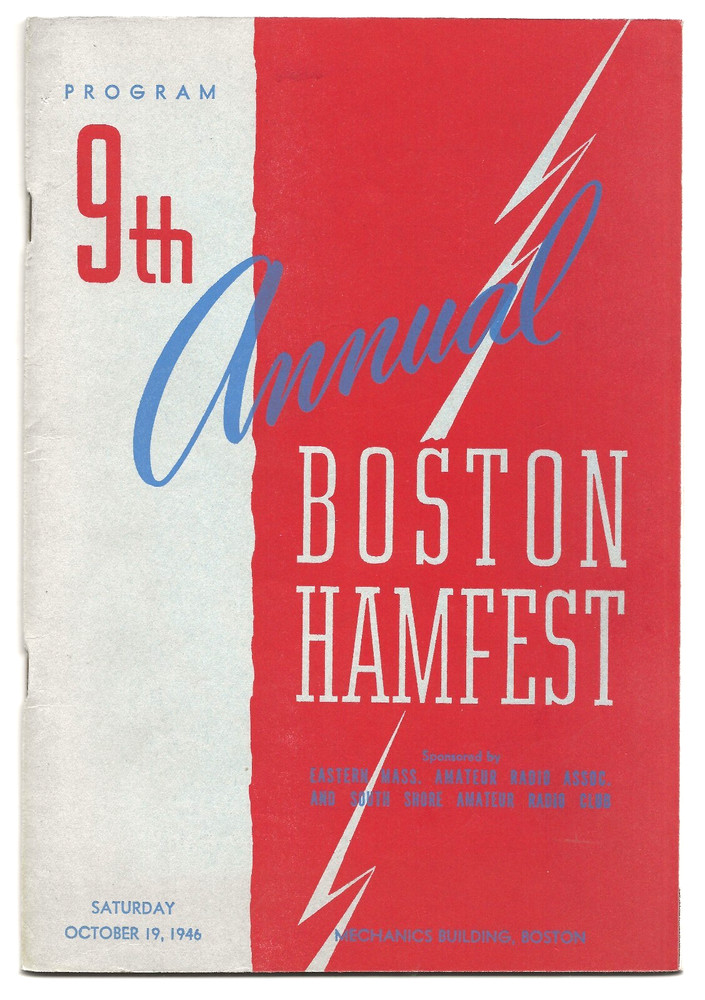 1946 Boston Hamfest Program - Ham Radio, Shortwave, Event Program - Oscilloscope