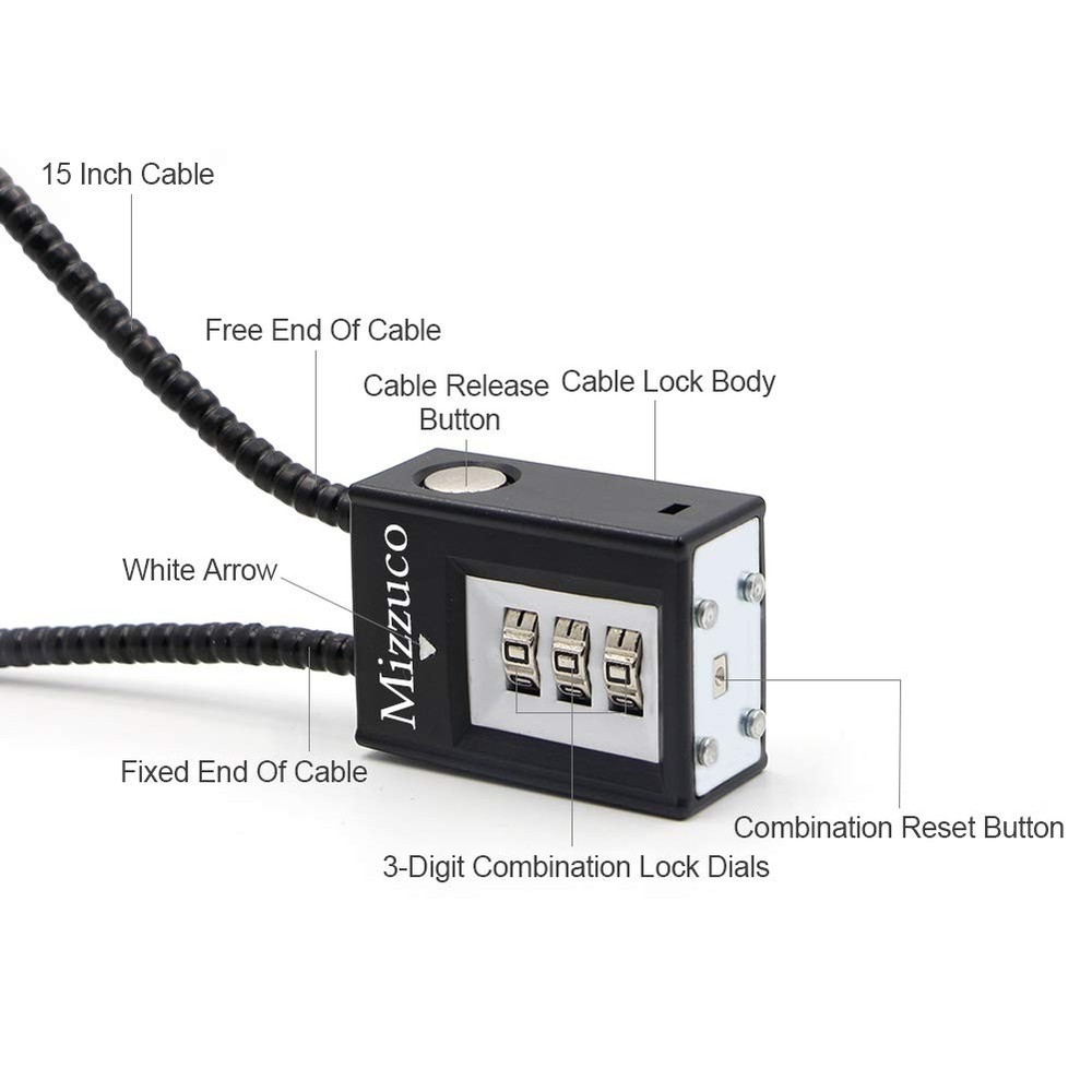 Mizzuco Trigger Lock 3 Digit Combination Gun Lock & Gun Cable Lock Compatible...