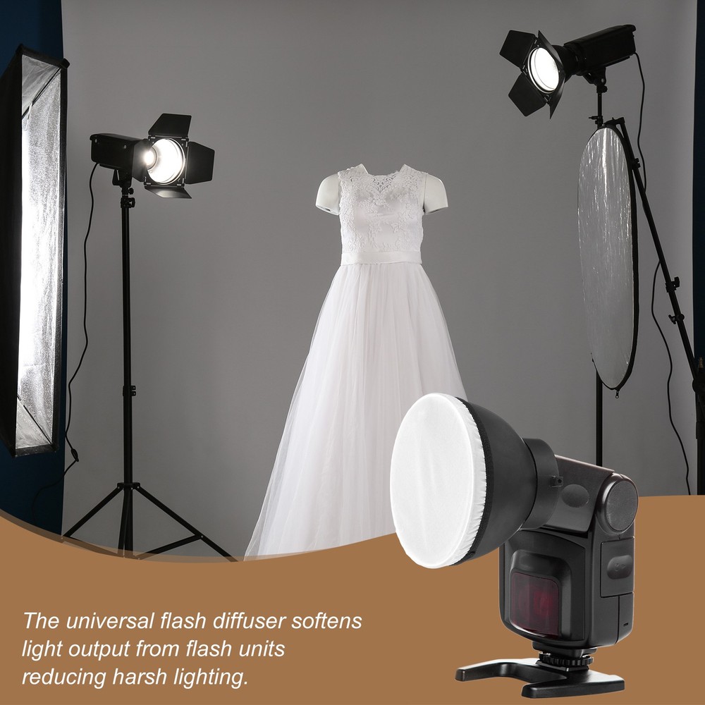 5pcs 6.3" x 6.3" Soft Mini Flash Bounce Diffuser Cap, for Flashlight, White