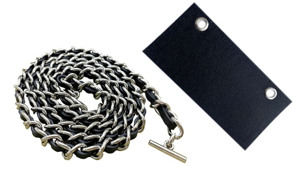 Real Cowhide Leather Conversion Kit with Chain & Insert for Chanel Flap Wallet -