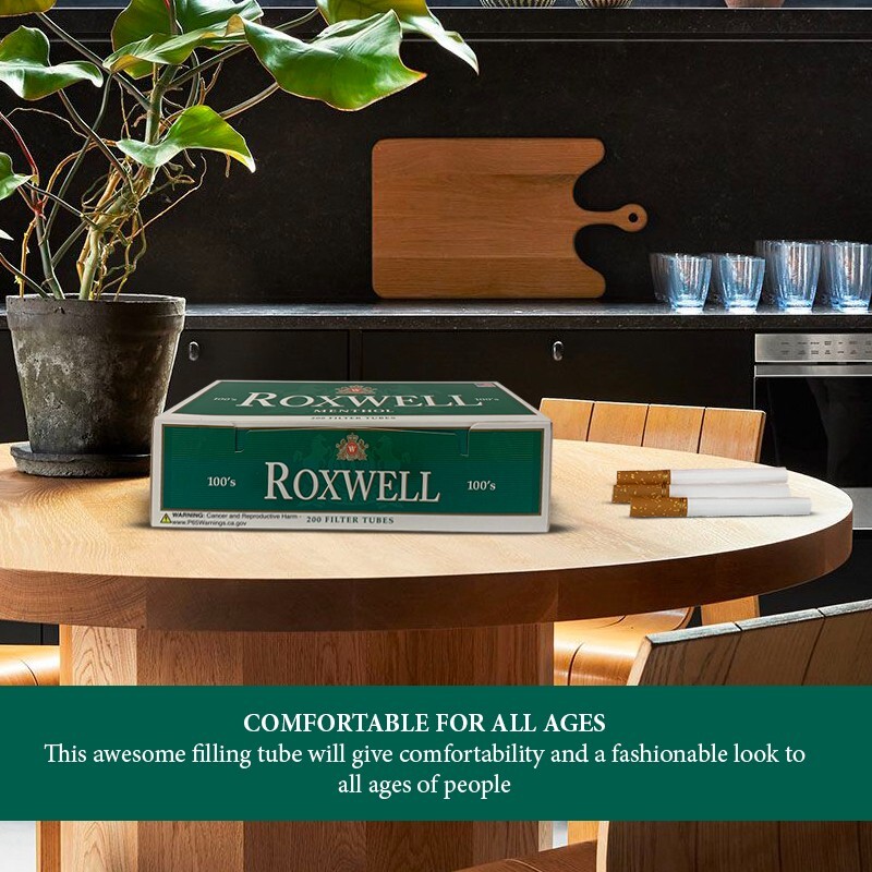 Roxwell Green Menthol Cigarette Tubes 100mm Size Pre-Roll Tubes 5 Pack of 200 Ct