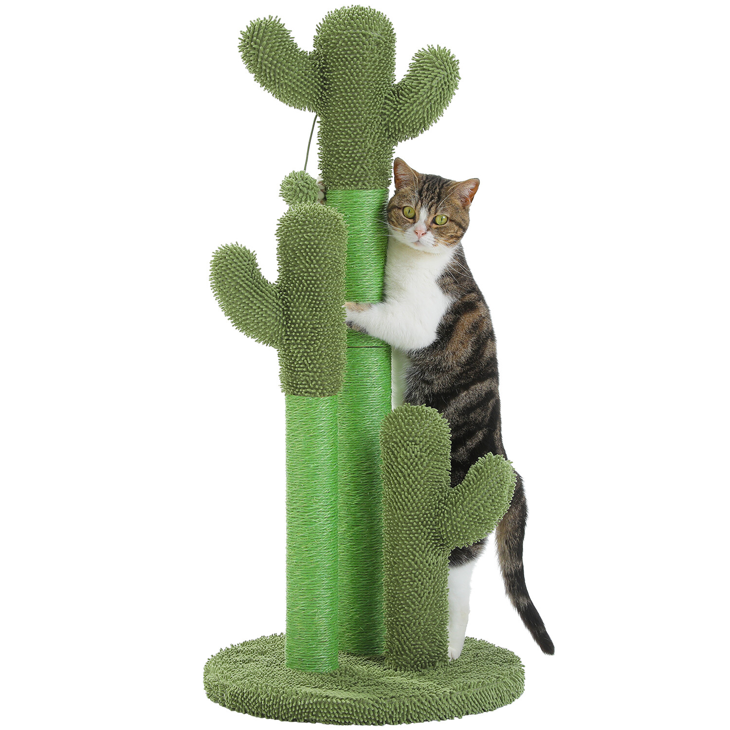 PAWZ Road Cactus Cat Scratching Post Sisal Scratcher with 3 Scratching Poles 35"
