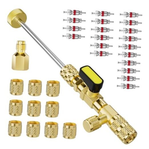 Valve Core Remover Installer Tool with 1 Valve Core Remover + 31 Accessories