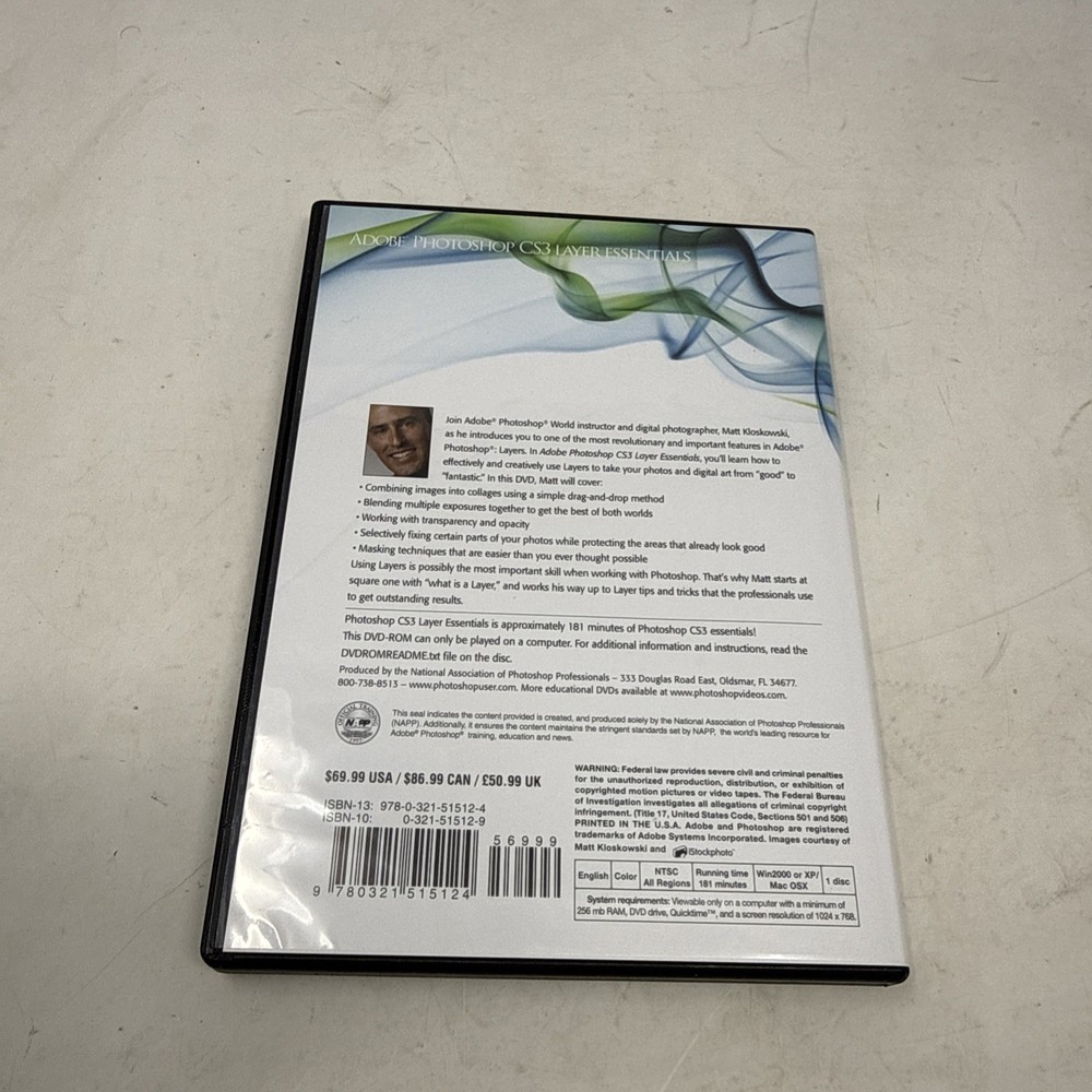 Adobe Photoshop CS3 Layer Essentials DVD-ROM Matt Kloskowski Official Training