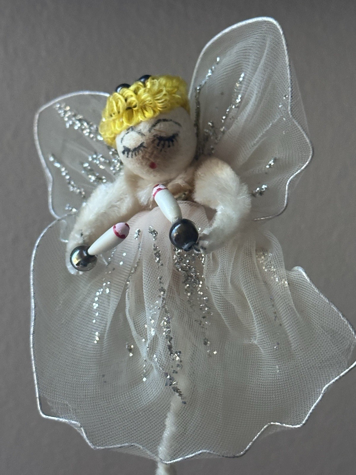 Bundle of rare Santa Claus Elfs Christmas Spun Cotton Heads Chenille Mid Century