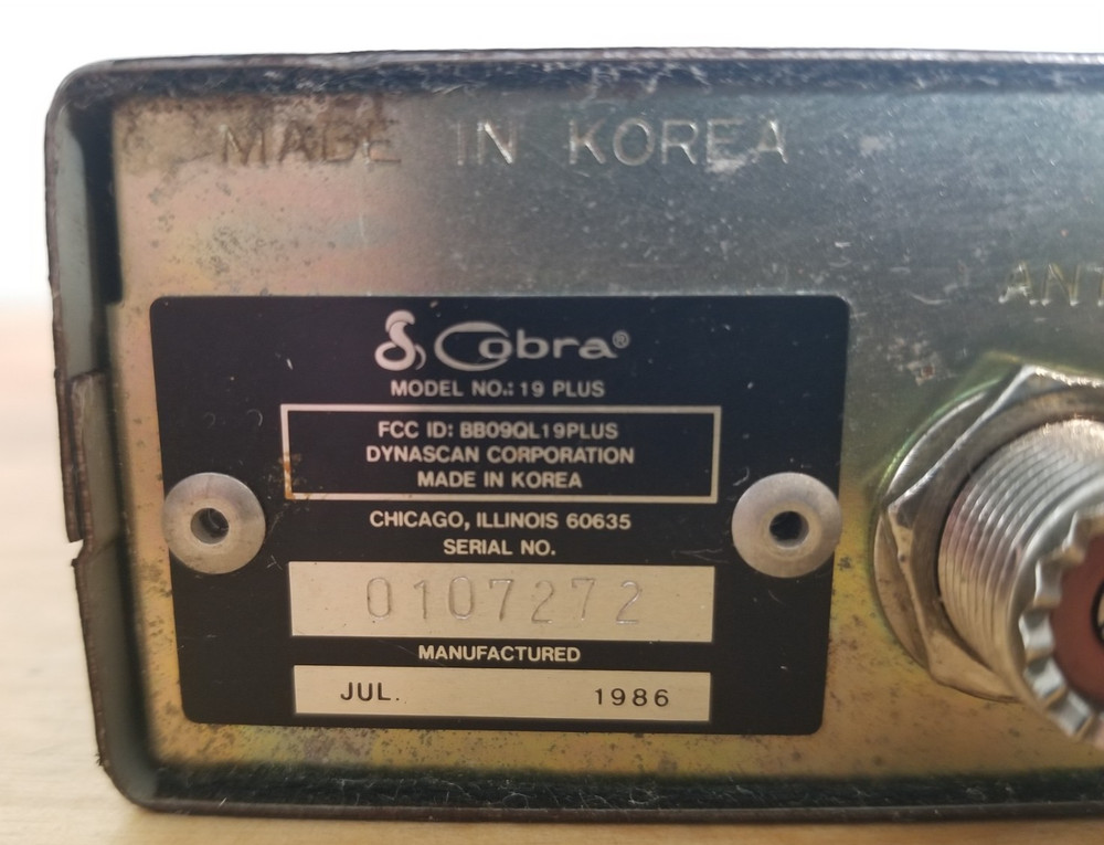 Vintage Cobra model 19 plus CB Radio UNTESTED