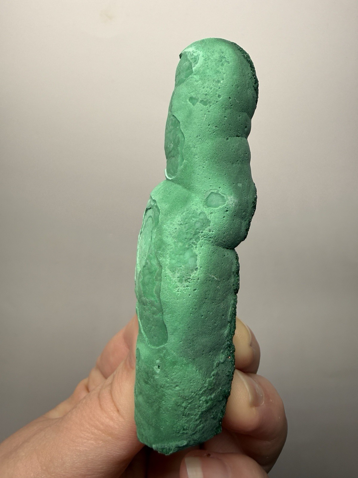 3.7” Druzy Malachite Stalactite — Botryoidal “Cave” Formation | DR Congo