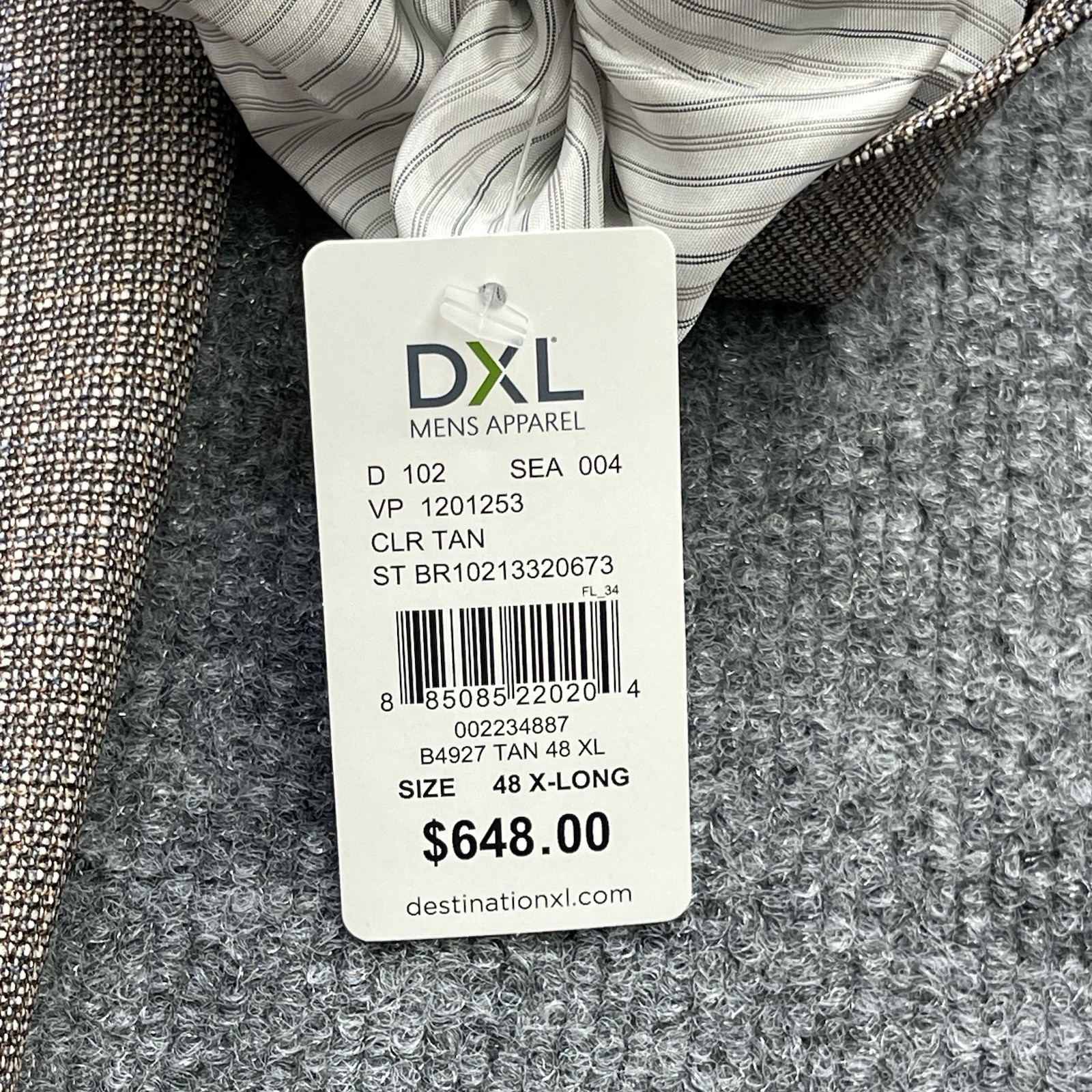 Jack Victor Luxor Sport Coat Super 110’s Wool Tan Men’s Size 48 X-Long 648$ NWT