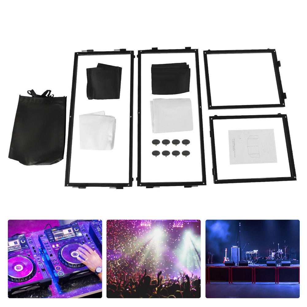 Portable Event Facade 4 Sections Tabletop DJ Booth Foldable Cover Screen] US