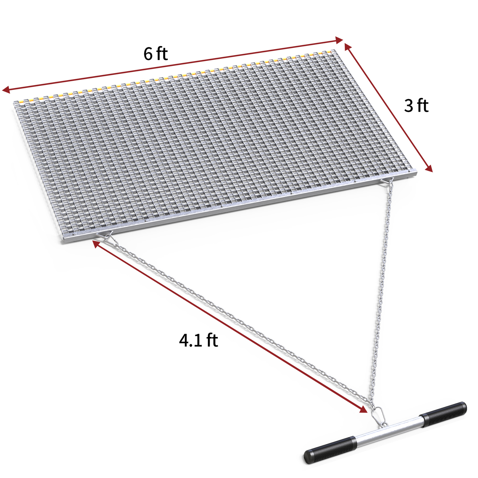 Heavy Duty ATV UTV Drag Mat - 6' x 3' with Zinc & Steel Mesh Construction